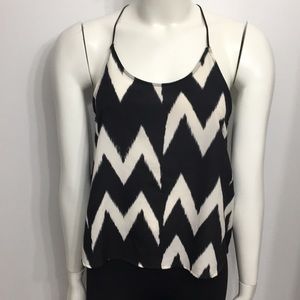 3/$15 H&M Black White Printed Top Size 8